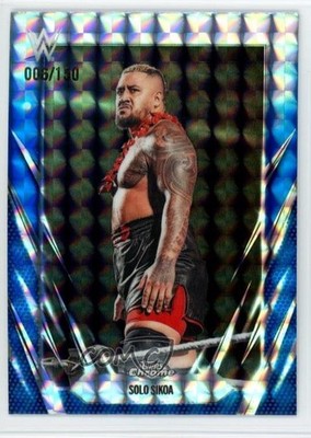 2026 Topps Chrome WWE Blue Geometric Refractor 6/150 Solo Sikoa #63 1uu2