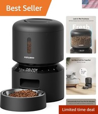 Automatic Pet Feeder with Freshness Preservation - Up to 50 Portions, Black