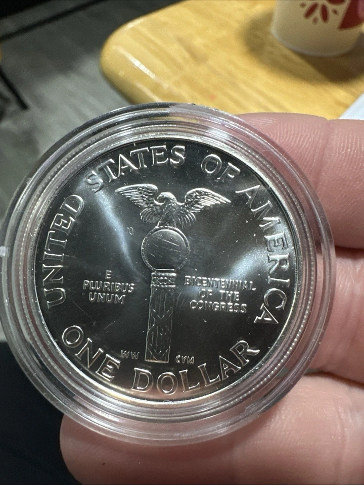 1989-D Congress $1 Coin ONLY in Capsule Silver 1  Dollar Congressional Coin #10  - Image 2 of 3