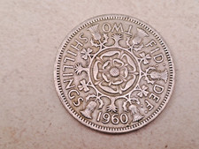 Old Style 10p coin 1960 Ten Pence Piece Birthday date Florin Two Shillings