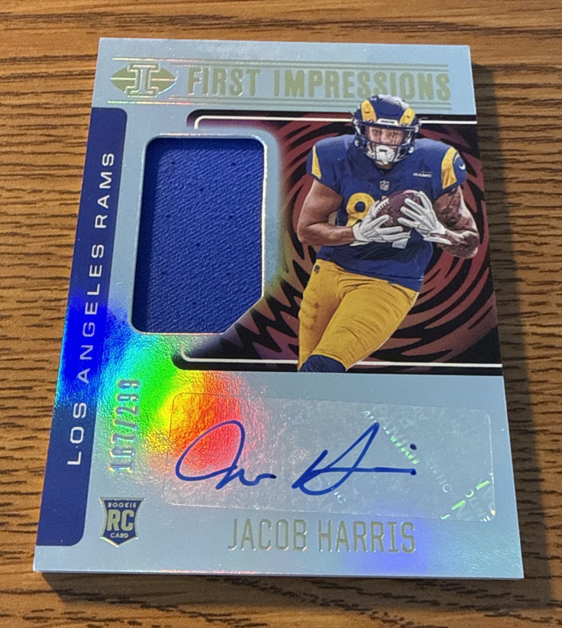 JACOB HARRIS 2021 Panini Illusions First Impressions Rookie Relic Auto #D /299 view 1