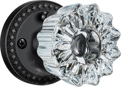 Glass Door Knobs, Matte Black Door Knob Interior, 1 Pack
