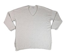 Pure Jill V Neck Sweater Shirt Womens Size XL White Long Sleeve