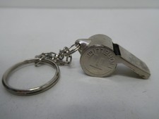 VINTAGE FIORELLI ESCARGOT CHROME METAL WHISTLE WITH KEY CHAIN