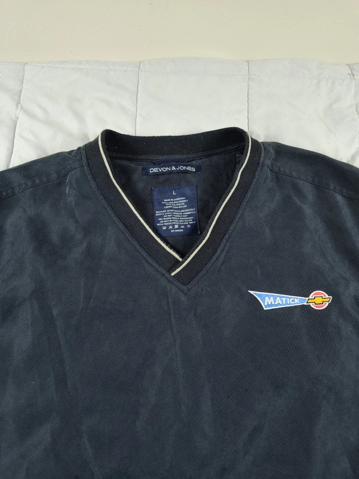 Chaleco Devon & Jones Para Hombres L Negro Cuello en V Sin Mangas Chevy Logo Elástico Foto 3 de 4