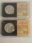 2003 2004 American Silver Eagle Littleton Showpak BU 1 oz .999 Silver 2 Coins