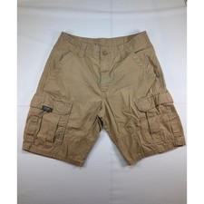 Wrangler Mens Tan Khaki Cotton Ripstop Cargo Shorts Size 30 Utility