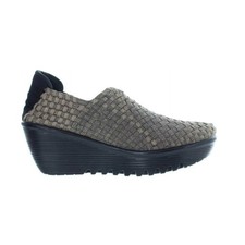 Bernie Mev Gem Wedge Slip On Women 8/39 Bronze Shimmer Black Modern Neutral NWOB