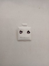 .925 Sterling Silver Purple Heart Earrings, Women's Jewelry