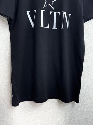 NWT Valentino VLTN T Shirt Black Cotton Star Print Women's Size L
