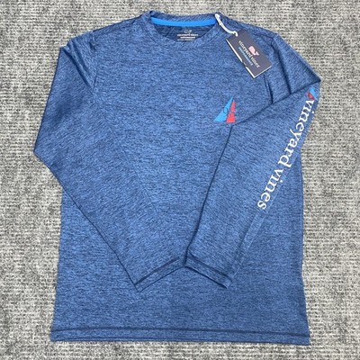 Vineyard Vines Performance Shirt Youth L (16) Blue Moonshine Graphic Harbor Tee