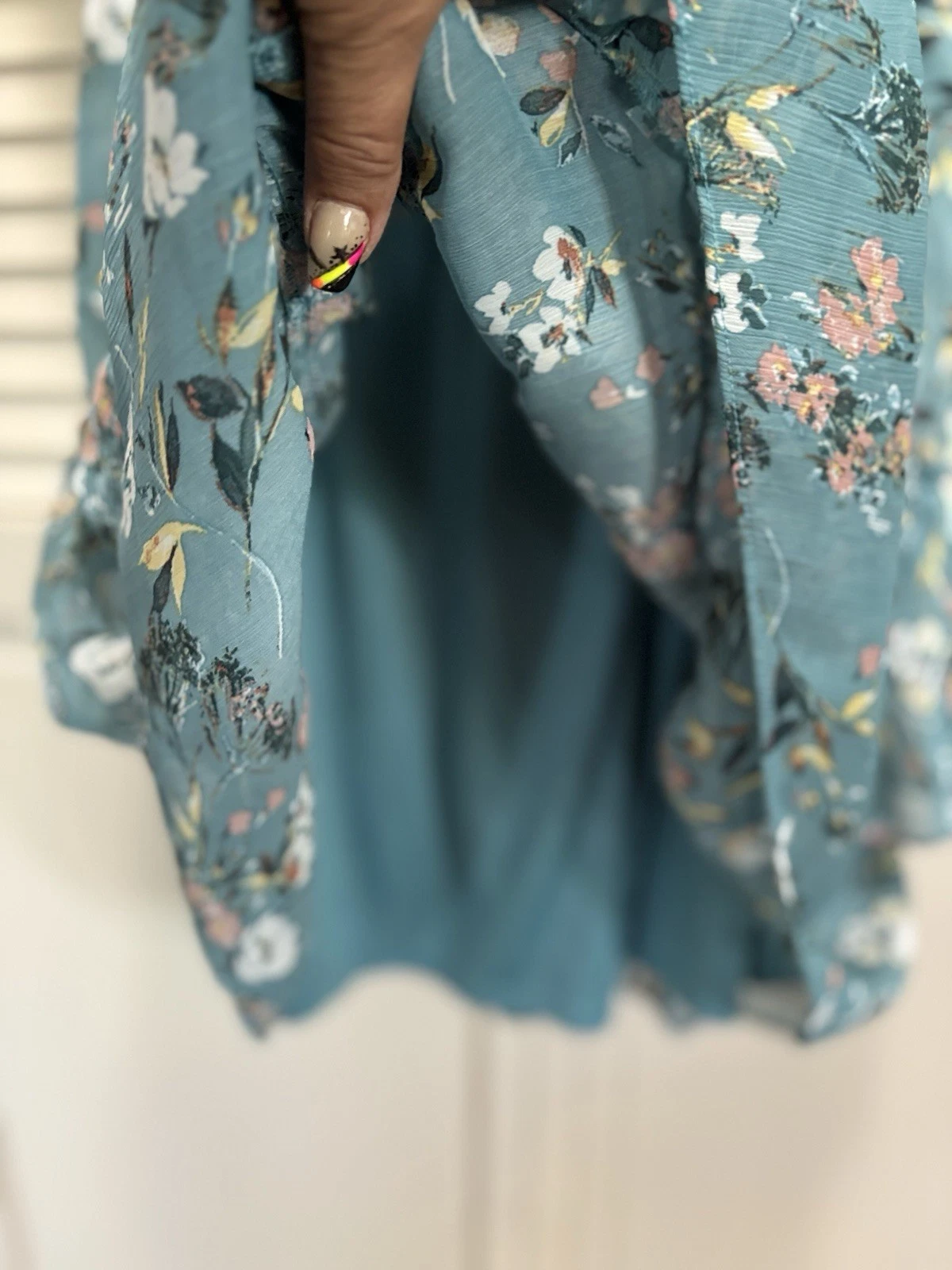 VETEMENTS Abito IZ Byer verde rosa floreale aderente svasato in chiffon foderato taglia L senza maniche boho