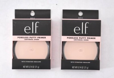 Lot Of 2 Elf Poreless Putty Primer Universal Sheer With Hydrating Squalane .74oz