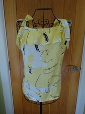 Next yellow patterned suntop with ruffle size 10