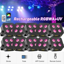 Rechargeable LED RGBWA UV Battery Par Stage Light DMX APP Party DJ Show Wireless