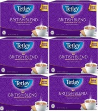 Lot of 6 Tetley British Blend Premium Black Tea, 80 Bags Each