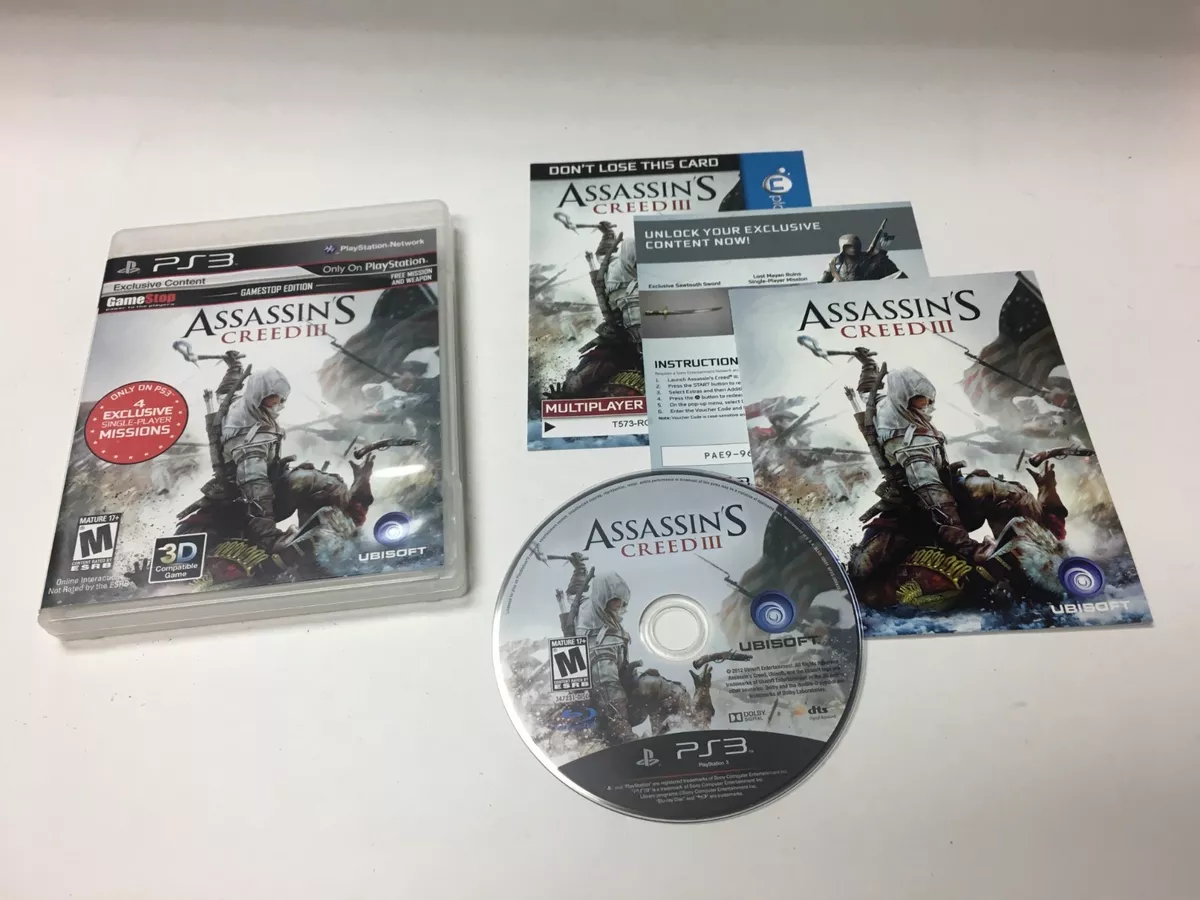 Assassin's Creed III Sony Playstation 3 PS3 Complete