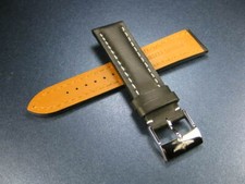 22mm CALF Leather Strap Black Watch Band with OEM BREITLING Tang Buckle WH x1