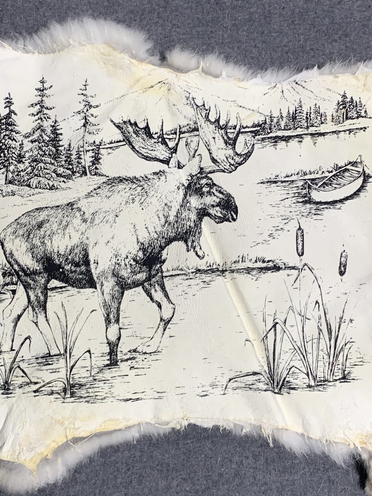 Moose Riding A Rabbit Printed Rabbit Pelt: Moose | eBay