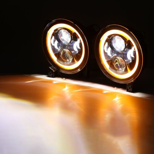 9"inch Led Headlights Amber/White DRL For Jeep Wrangler JL Gladiator JT 2018-22 - Picture 3 of 12