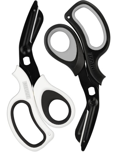 Vielseitige 2er Pack 8 Zoll Traumaschere mit Soft-Grip Griff - schwarz/weiß - Bild 3 von 7