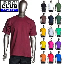 1 New ProClub S-3XL Comfort Weight T-Shirt Plain Tee Pro Club Color Blank 1PC