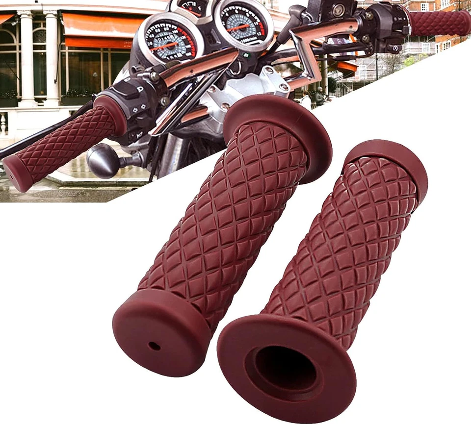 2x Empuñaduras de manillar de motocicleta de 7/8" para Honda Suzuki Kawasaki CB125 CB350 GSXR750 Foto 2 de 4