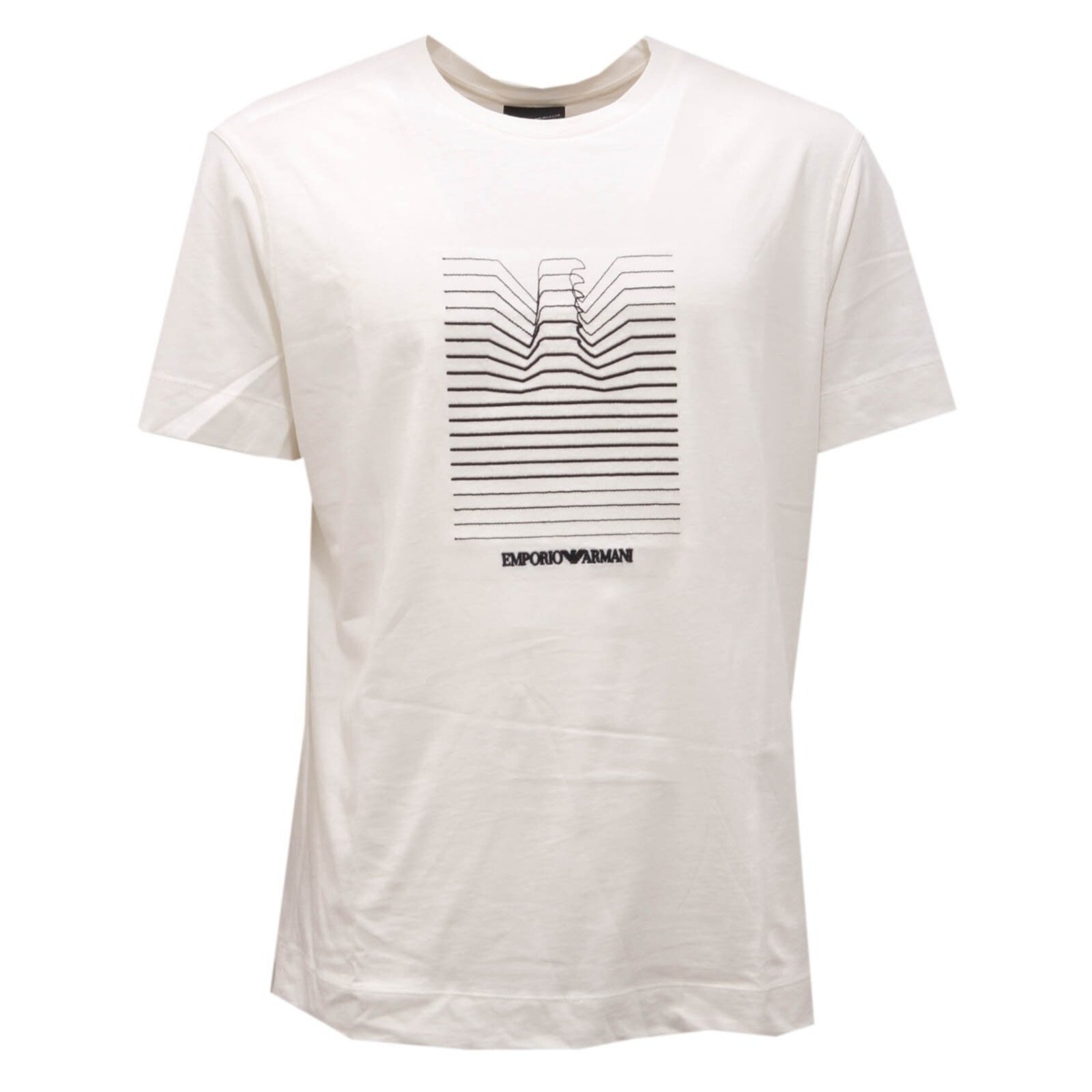 1193AH мужская рубашка EMPORIO ARMANI off white хлопковая футболка man