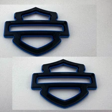 2X CVO Custom Tank Emblems Black & Blue Double Layer 5 or 6 gal tank
