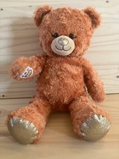 Build A Bear Pumpkin Spice 16" Plush Fall Teddy Bear Orange  Gold Glitter BAB