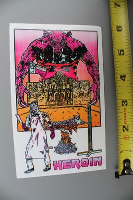 Heroin Skateboards Monster Butcher BBQ Pig OG Z86A Vintage Skateboarding STICKER