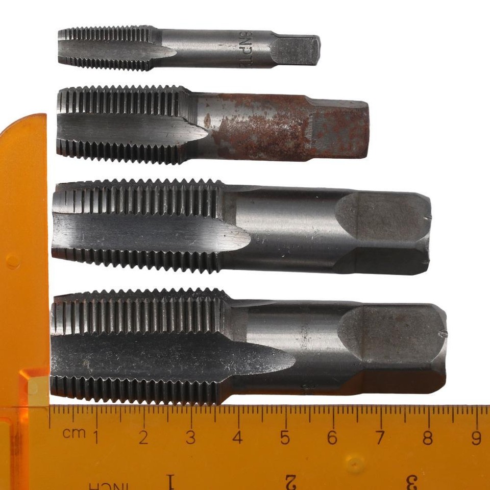4Pcs Steel NPT Pipe Tap Set Screw Cutting Metric Drill Metal Working eBay