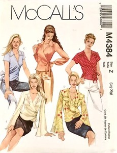 Vintage McCall’s Pattern M43843 Misses Wrap Tops Various Styles 2004 Uncut FF