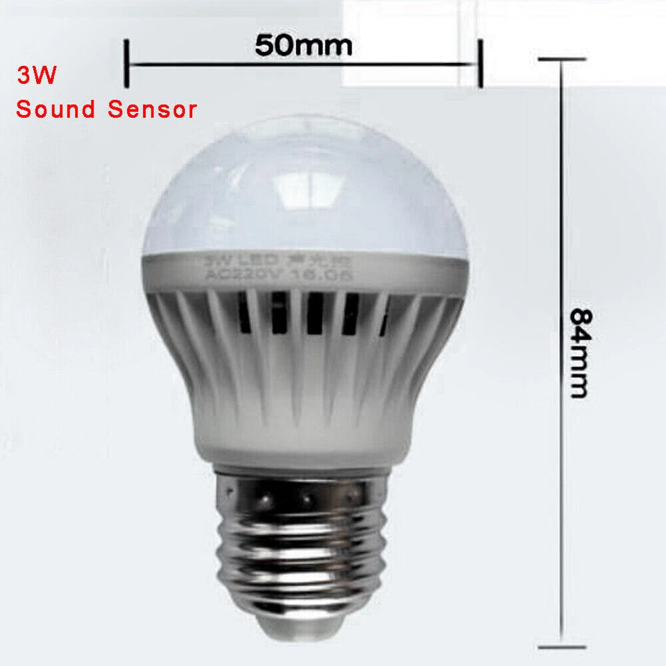 LED Smart Sound PIR Motion Sensor Ball Light Globe Bulb Corridor Lamp  OK - Image 3 of 4