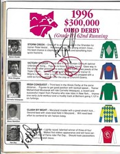 Pat Day, Luzzi, Santos, Gryder, +1 Signed Racing Form 1996 / Jockey Autographed