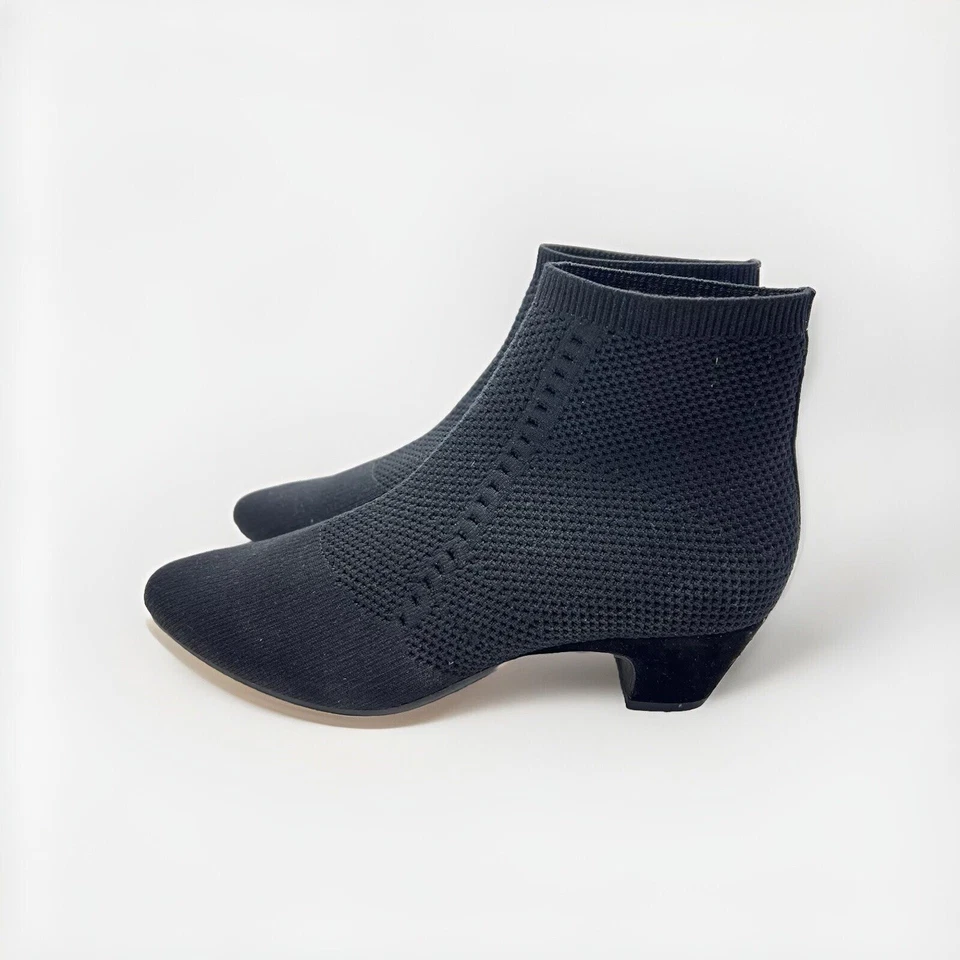 Calcetín botines de punto elástico negro púrpura Elieen Fisher para mujer talla 7,5 M Foto 3 de 4