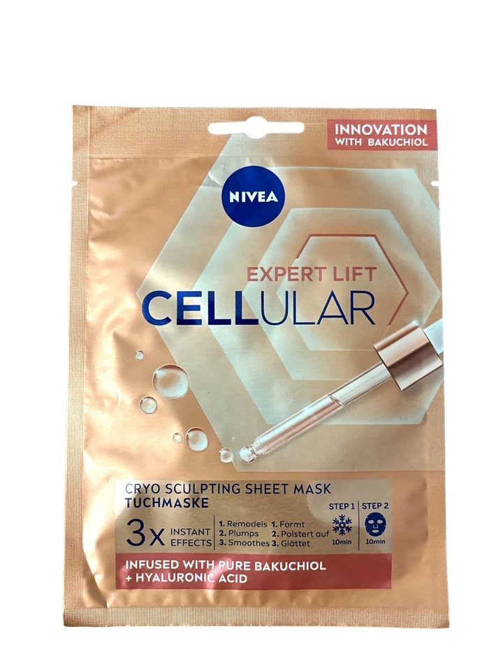 Nivea Serum Cellular Expert Lift Cryo Tuchmaske  Mit Pures Bakuchiol & Hyaluron - Bild 1 von 2