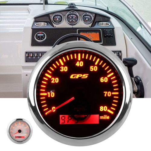 85mm GPS Tachometer 0-80MPH/H Bunte Hintergrundbeleuchtung für Auto Boot Yacht - Bild 4 von 12