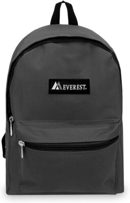 EVEREST BASIC School Backpack Travel Book Bag, Charcoal-Gray  display picture 1