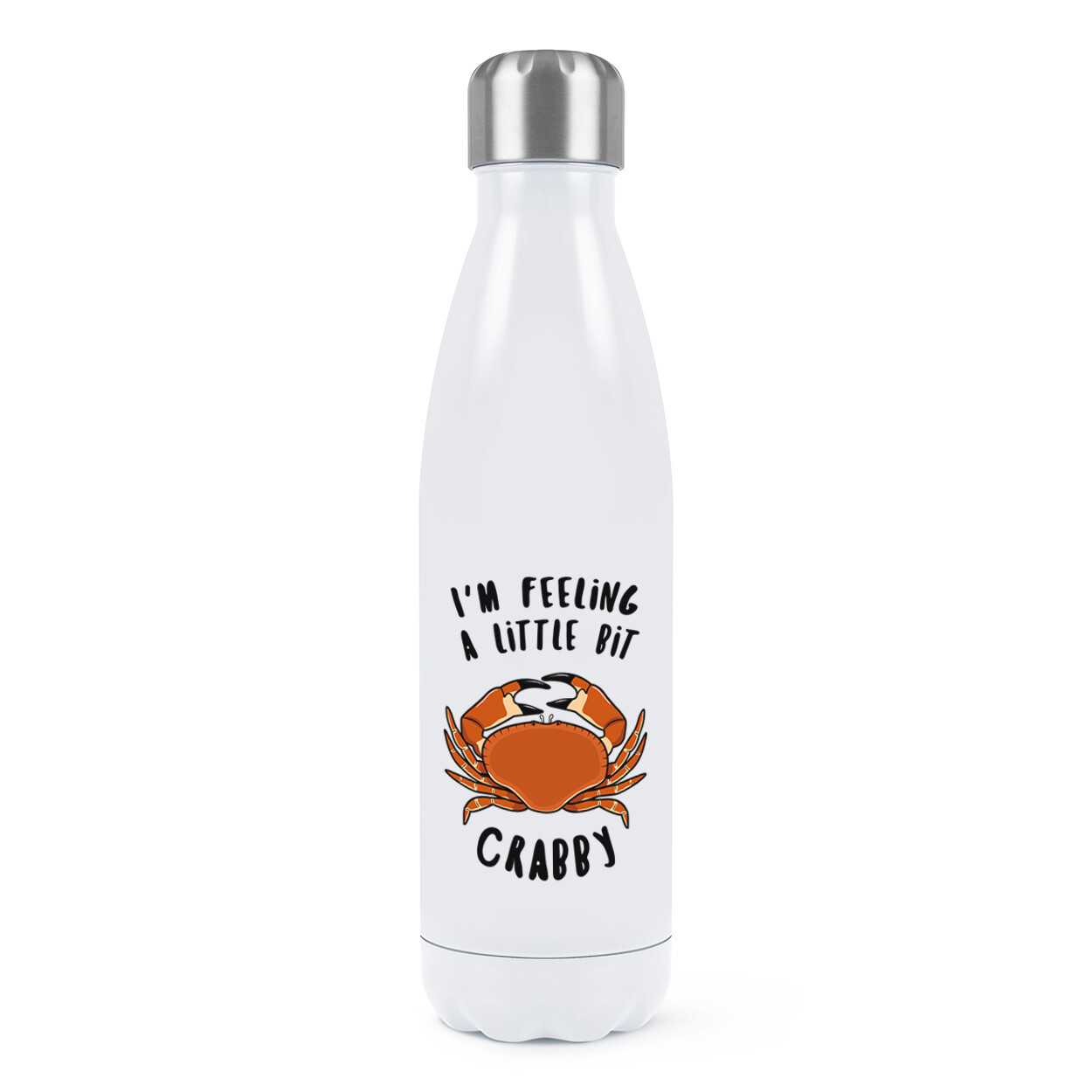 I'm Feeling A Bit Crabby Double Wall Water Bottle Funny Crab Joke Thermal