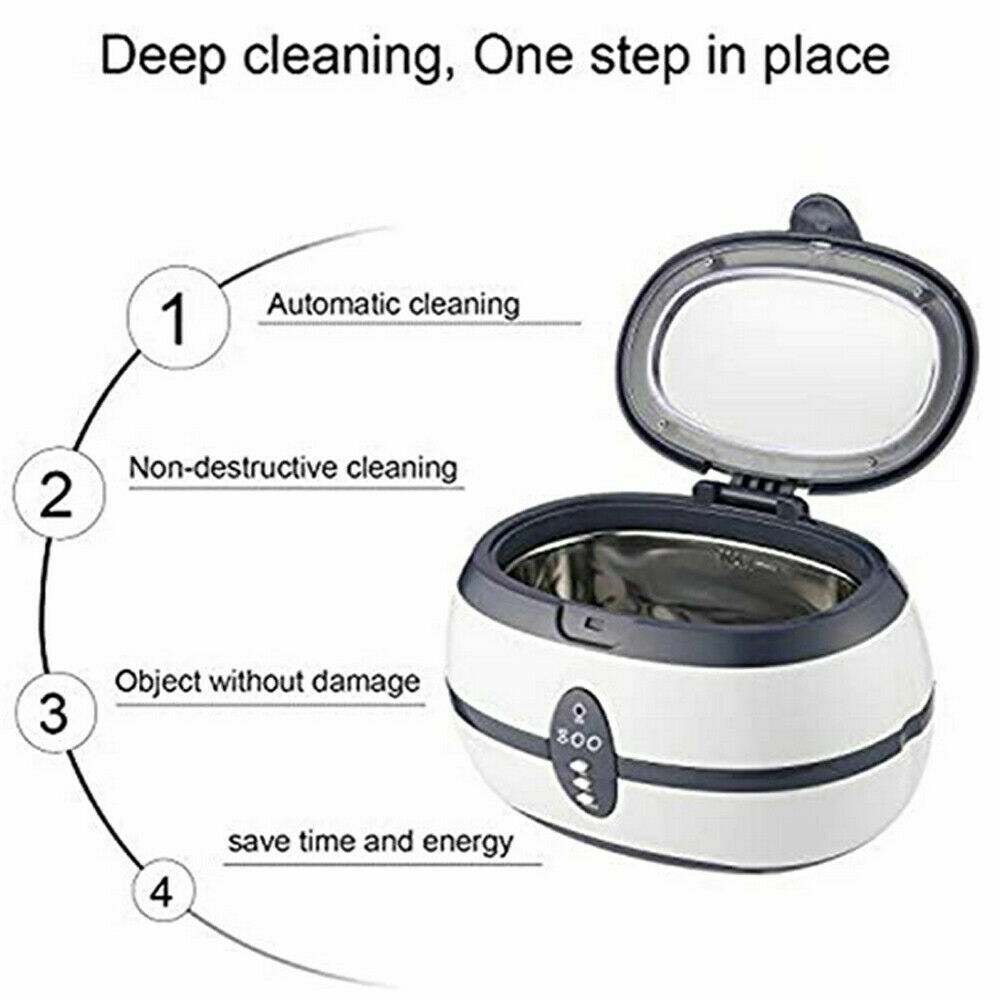 Digital Ultraschall Reiniger 600ml Ultra Sonic Schmuck Brille
