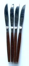 4 Pcs Vintage Knife Ekco Eterna Epic Canoe Muffin Silverware  MCM Flatwar