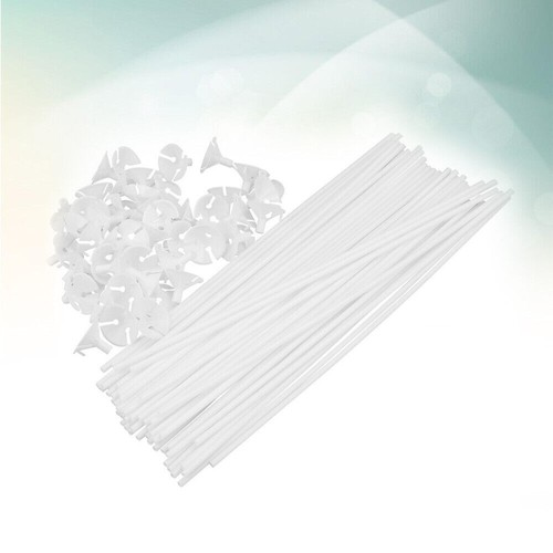 Produktbild von 1000 Ballonstäbe Aus Plastik, 40cm Lang, Weiß - Perfekt Für Party & Deko