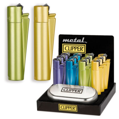 FLINT LARGE METAL UFO CLIPPER LIGHTER COLOR VARIOUS COLORS Gift J2