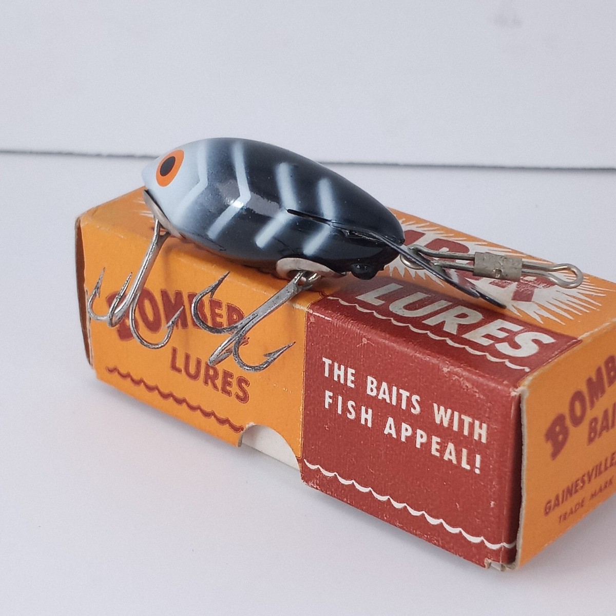 Vintage Bomber Original Wood Lure 200 Series Color 214 Black White