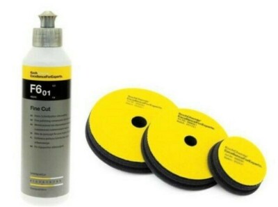 Koch Chemie 8.45 oz Fine Cut F6.01 w/ 1 fine cut pad 3'' 5'' or 6''