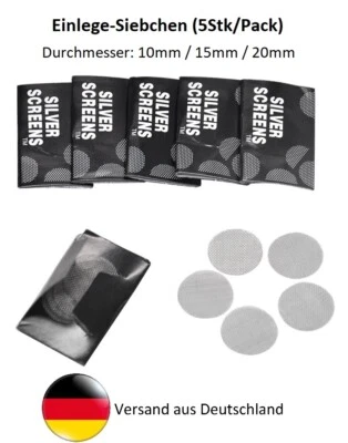 Pfeifensiebe 50-500Stück, Shisha Pfeife Bong Stahl Sieb Siebchen, 10/15/20/25mm