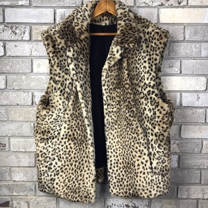 fur leopard vest