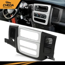 Fit For 2002-2005 Ram Center Dash Trim Bezel Radio Surround Panel Black/Silver