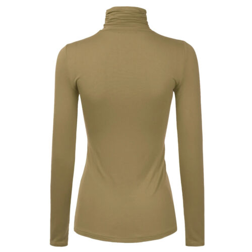 Doublju Damen Langarm Mokka Rollkragen leichter Pullover Oberteil Gr. M - Bild 3 von 4
